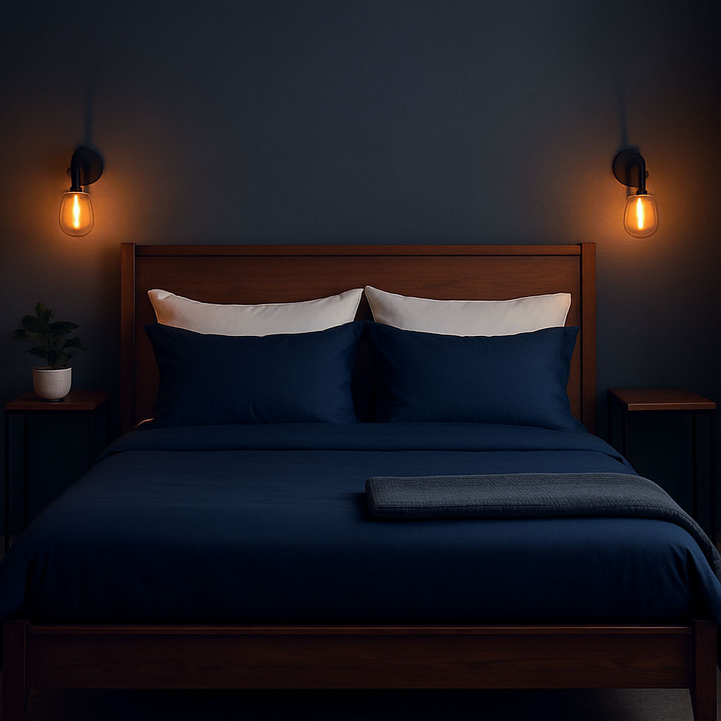Premium Plain Blue Bedsheet