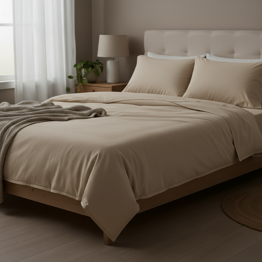 Premium Plain Beige Bedsheet