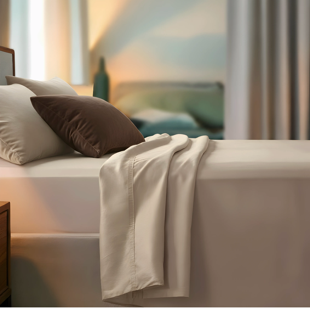 Premium Plain Beige Bedsheet