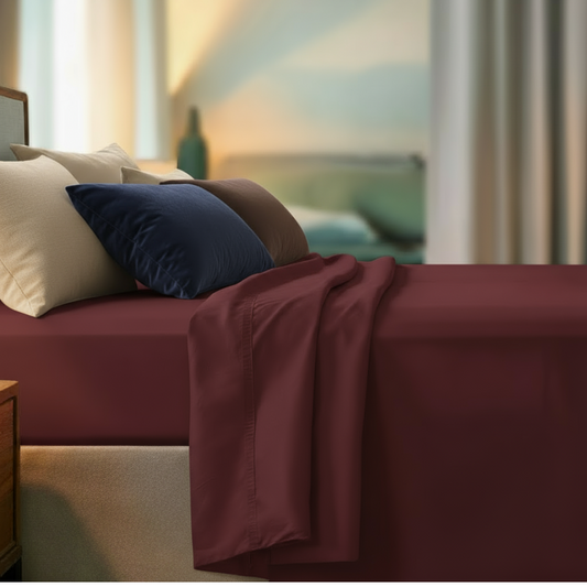 Premium plain maroon bedsheet