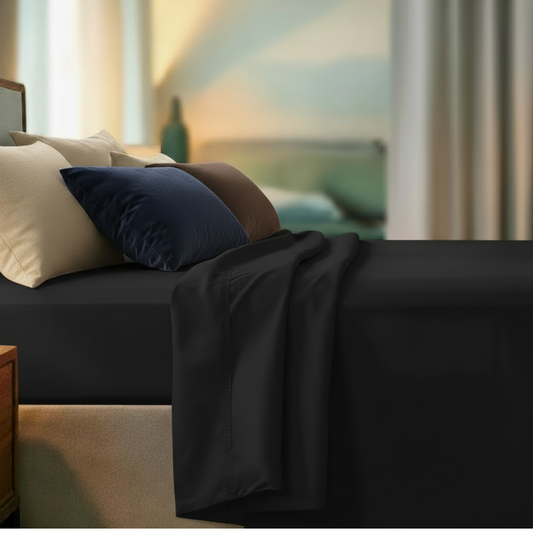 Premium Plain Black Bedsheet